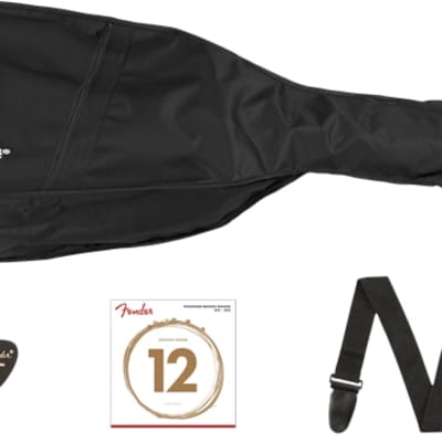 Fender CC-60S Solid Top Concert Acoustic Guitar Pack w/Bag in Black V2 - DEMO image 2