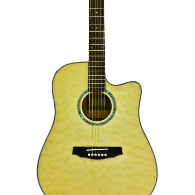 J&D Acoustic Electric Guitar, Quilted Maple Top, Back & Sides, Gloss Finish, by CNZ Audio image 3