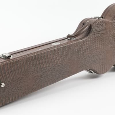 Allen Eden Brown Arch Top Les Paul Alligator Skin Hardshell Guitar Case image 4