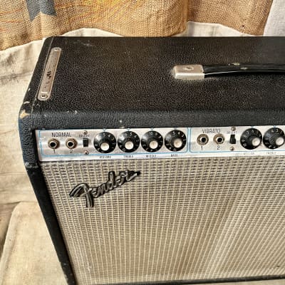 1974 Fender Twin Reverb 2x12" Guitar Tube Amplifier - Silverface w/ Black Panel Mod image 11