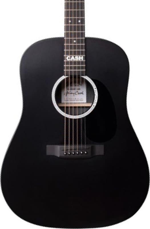 Martin DX Johnny Cash Acoustic Electric Guitar in Black w Gig Bag image 1