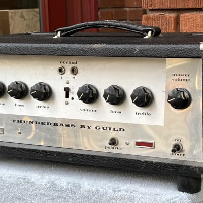 Vintage 1968 Thunderbass By Guild 45 Watt All Tube Amplifier Head~Black Tolex image 2