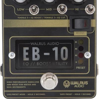 Walrus 900-1049B EB-10 Preamp/EQ/Boost Pedal Black for sale