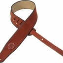Levy's 2 1/2" wide rust suede guitar strap.