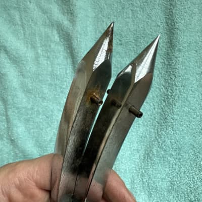 Ludwig Pair (two) Bass drum spur legs - Larger 1/2” version - Disappearing leg 80s - Chrome image 7