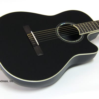 Ovation Celebrity Nylon String Acoustic Electric Classical Guitar - Black image 2