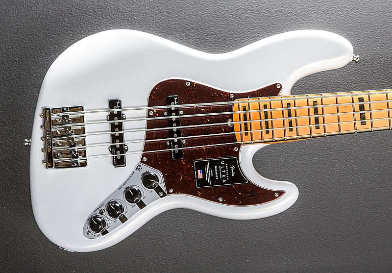 Fender American Ultra Jazz Bass V – Arctic Pearl w/Maple image 1