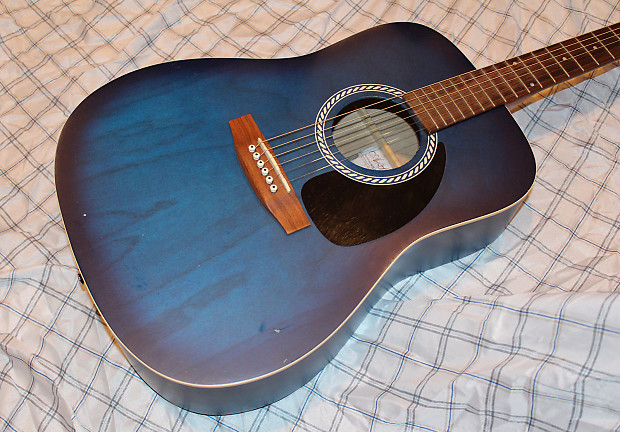 Art and lutherie blue acoustic guitar hotsell