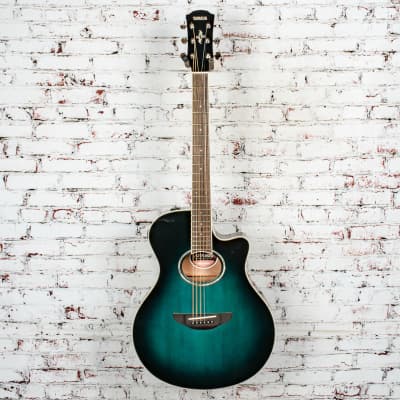 Yamaha - APX600 - Thinline Cutaway Acoustic-Electric Guitar, Turquoise Burst - x7487 - USED image 2