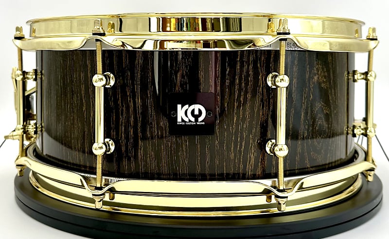 Kings Custom Drums Black & Gold Oak Stave Snare (5.75" x 14") 2024 - High Gloss Lacquer image 1