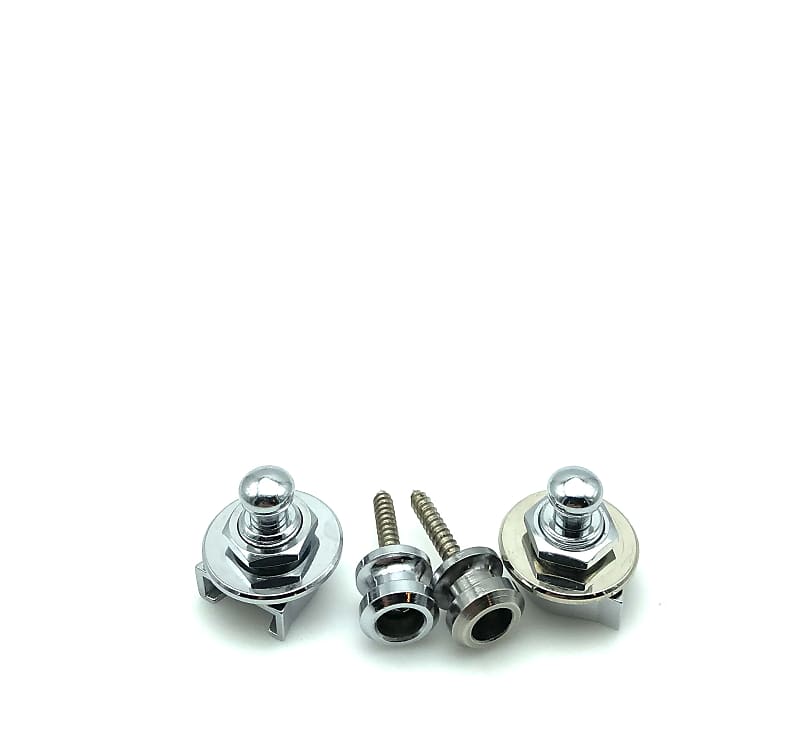 Schaller Strap Buttons Locks System End Pins Chrome/Nickel Reverb
