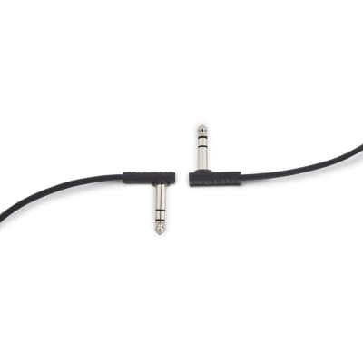 RockBoard Flat 1/4'' TRS Patch Cable, 6 Inch, Black, Right-Angle to Right-Angle image 2