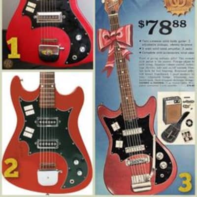 ギター TRUETONE Truetone Vintage 1969, unknown model, Project? 1969? Red