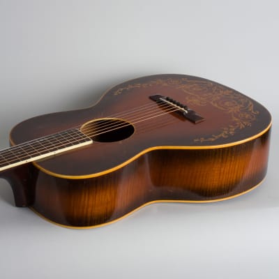 Oahu Jumbo  previously owned by Marc Ribot Flat Top Acoustic Guitar, made by Kay (1935), black hard shell case. image 7