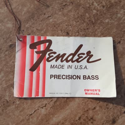 Vintage 1980 Fender Precision Bass Owners Manual Hang Tag! Rare, Original Case Candy, Paperwork! for sale