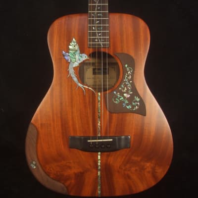 Bruce Wei Solid Redwood, Indian Rosewood 4 String Tenor Guitar, MOP Vine Inlay TG-2052 for sale
