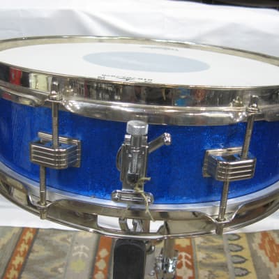 Ludwig 4x14 Down Beat Snare Drum (Lot12312-9293) 1964 - Blue Sparkle image 2