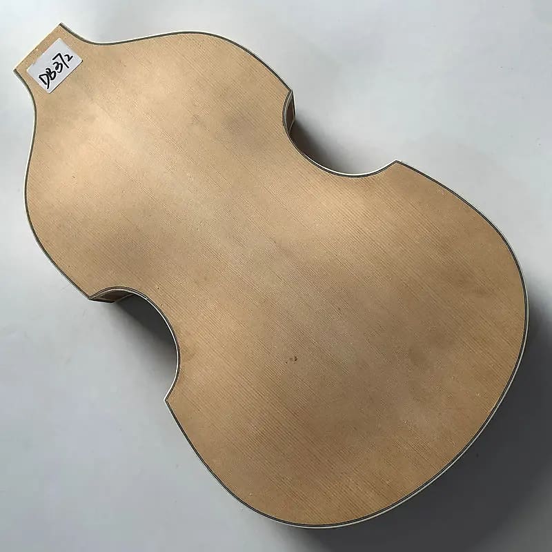 Unfinished Semi Hollow Violin Bass Guitar Spruce with Flamed Reverb