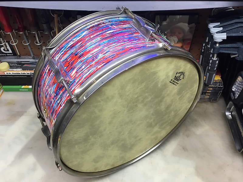 Ludwig WLF 6.5”x14” Snare Drum 1950’s Red Psychedelic Mod Fade