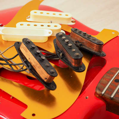 1959 Fender Stratocaster Vintage Guitar Pre-CBS, Matador Red Lacquer (Riggio) w/ Tweed Case image 21