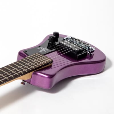 Hofner HOF-HCT-SH-PU-O Shorty Electric Travel Guitar - Metallic Purple - with Gig Bag image 6