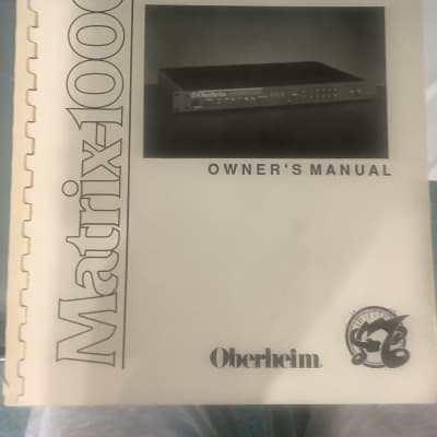 Oberheim Matrix 1000 manual original 80s