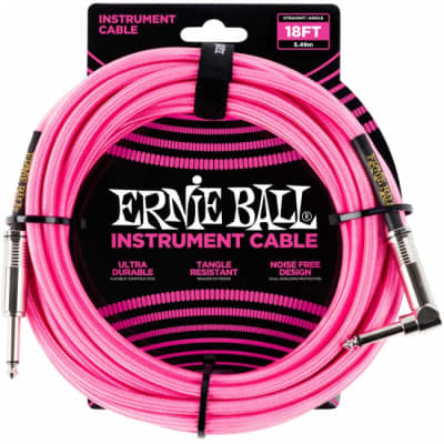 ERNIE BALL 6083 Instrumentenkabel Wkl-Kl 6m, neonpink for sale