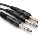 Hosa Y Cable 1/4" TRS (M) to 2 1/4" TRS (M) 5'