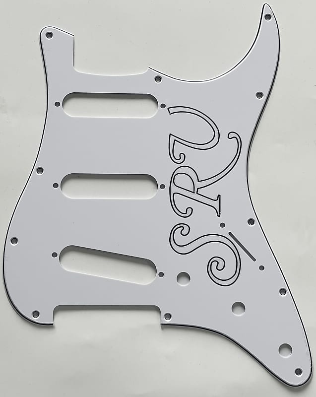 For Fit Fender 11 Screw Stratocaster SRV Logo Strat Guitar Pickguard 3 Ply  White