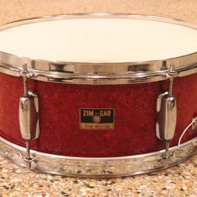 ZIM-GAR 5.5x14" Snare Drum Red Sparkle Vintage 1970's MIJ image 1