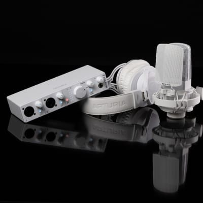 Arturia MiniFuse Recording Pack, White with EF1 Headphones and CM1 Microphone image 2