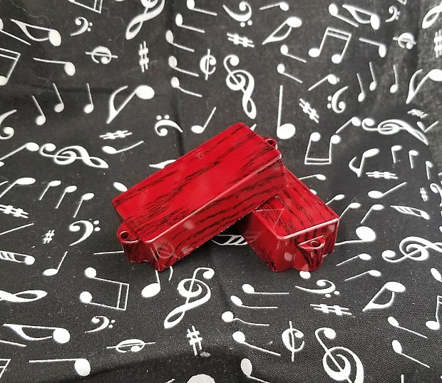DnB Customz Precision bass pickup cover Red Gloss Wood (no Reverb