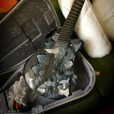 Emerald  Custom 9-String Fanned Fret Carbon Fiber Acoustic Guitar 2016 Custom Artwork image 5