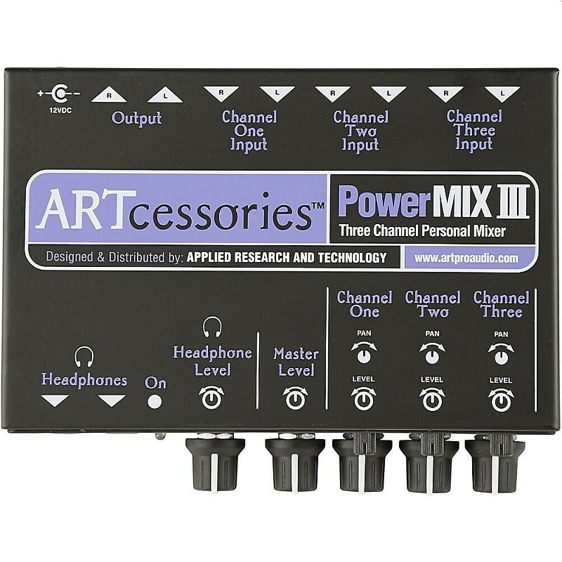 ART ProMIX Three Channel Portable Battery Powered Microphone Mixer w/