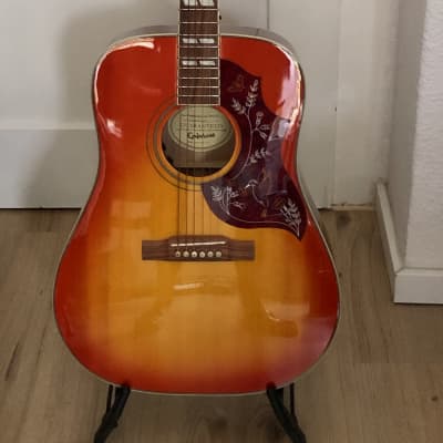 Epiphone Hummingbird Pro Acoustic Guitar Faded Cherry Sunburst  with Fishman Rare Earth Goose Neck Mic and HSC image 2