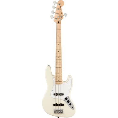 Squier Affinity Jazz V Electric Bass,  Maple Fingerboard (5-String), Olympic White image 1