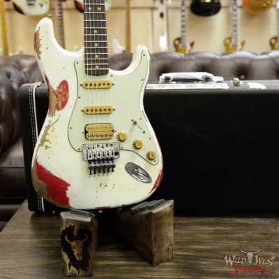 Fender Custom Shop White Lightning Floyd Stratocaster Heavy Relic Rosewood Board 21 Frets Torino Red image 13