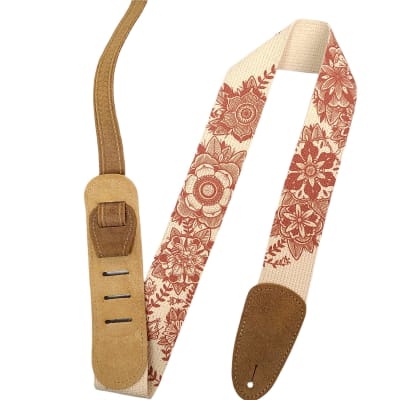 Henry Heller 2in Guitar Strap Cotton Flower David Hale Tattoo Art HDHCP image 1