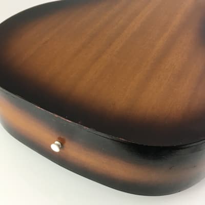 1960s Vintage Burst Solid Woods Silvertone Kay Acoustic Guitar Lacquer Finish Tortoise Binding HSC image 10