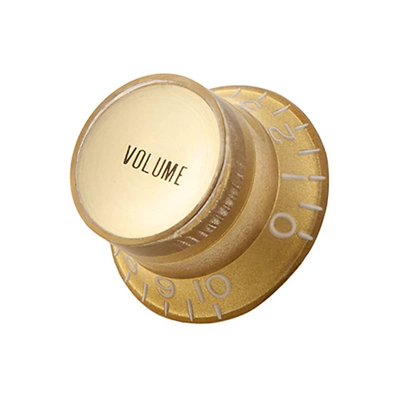 Gibson Reflector Top Hat Control Knobs Set of 4 (Gold w/Gold Reverb