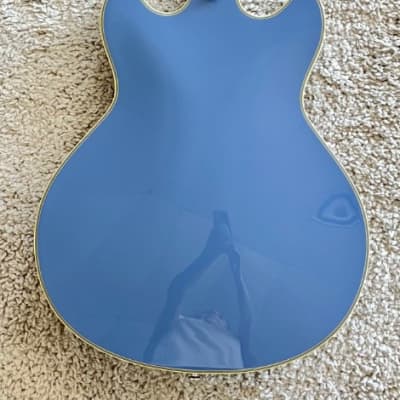 D'Angelico Excel Mini DC Semi-Hollow Body Elec Guitar, Slate Blue, DAEMDCTSLBSNS image 10