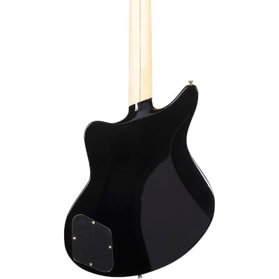 D'Angelico Deluxe Series Bedford Electric Guitar With Stopbar Tailpiece Black image 2