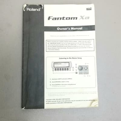 Roland Fantom Xa Synth Keyboard - Original Owner's Manual