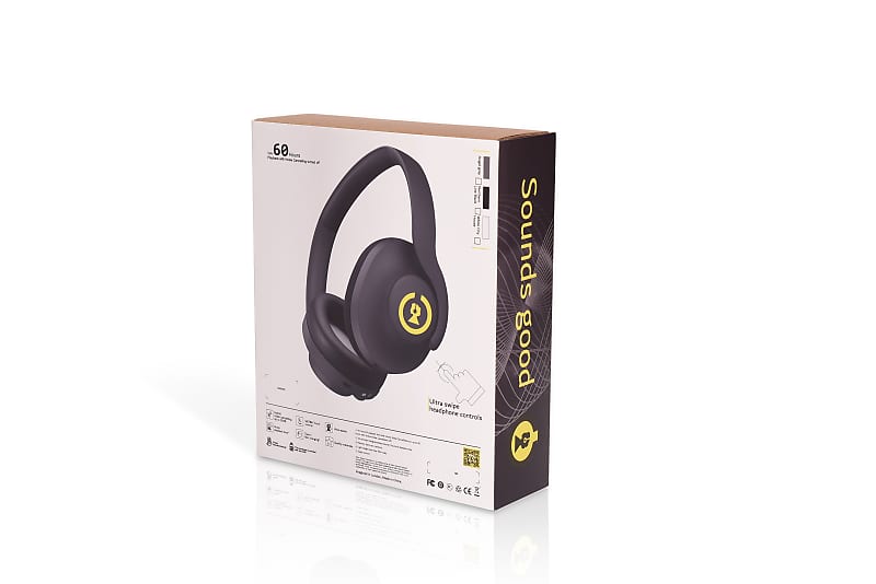 Soho Sound Co. 45's, TWS Bluetooth Hybrid ANC Headphones featuring unique Transparency  mode, Black