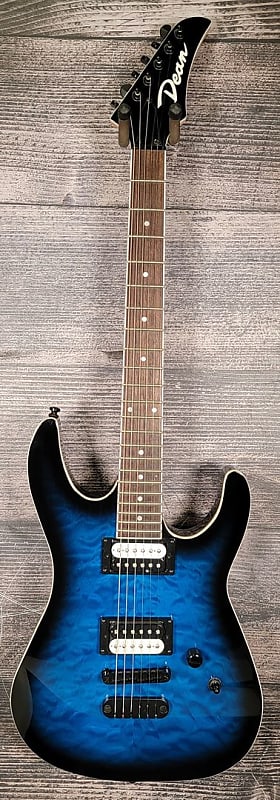 Dean MDX Quilt Maple Trans Blue Solid Body Electric Guitar No Case Electric Guitar (Indianapolis, IN) image 1