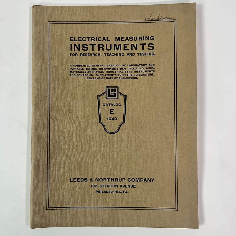 Leeds & Northrup Company Electric Measuring Instruments 1940 Reverb