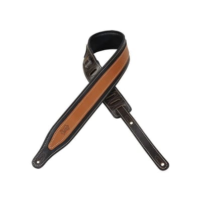 Levy's Leathers MV17TT-DBR/TAN Classic Padded Electric Guitar Strap image 3