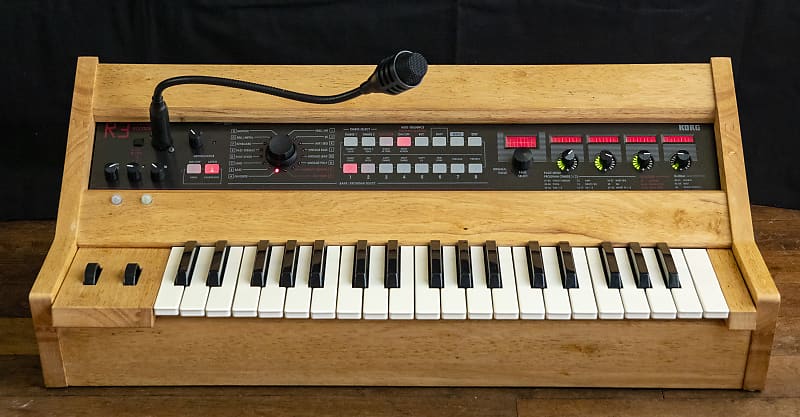 Unique Korg R3 synthesizer in a custom wooden high quality
