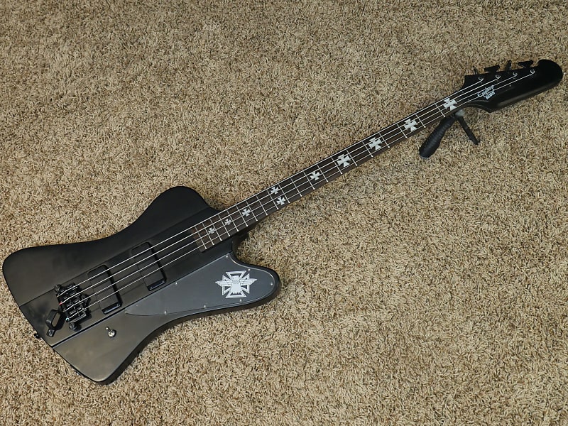 Video! Epiphone Nikki Sixx Blackbird Thunderbird Bass Black | Reverb