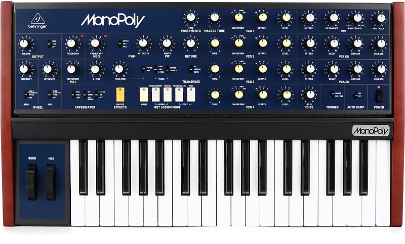 Behringer MonoPoly 4-voice Analog Synthesizer (BehrMonoPolyd2) image 1